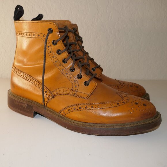 Mr. B's Gentlemen's Boutique for Aldo Men's EU 43 US 10 Tan Wingtip Ankle Boots - Picture 2 of 16